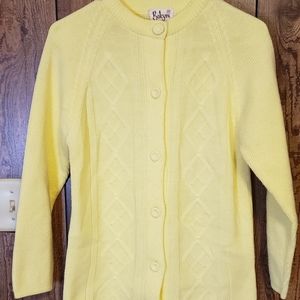 Vintage yellow cardigan.  Sz Med by Belcym